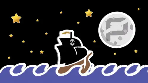 Animated pirate ship sailing on waves