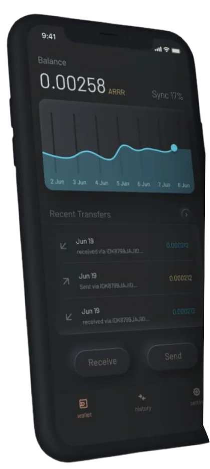 A Cellphone Showing the Pirate Mobile Wallet