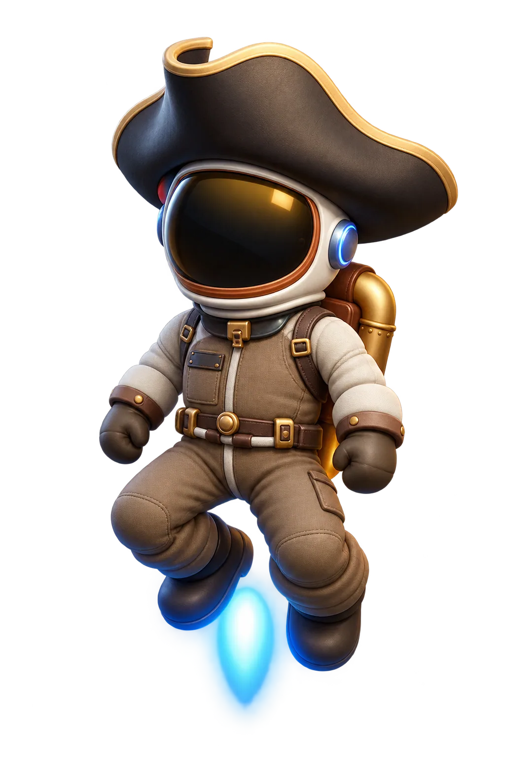 An astronaut wearing a pirate hat